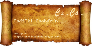 Csáki Csobán névjegykártya